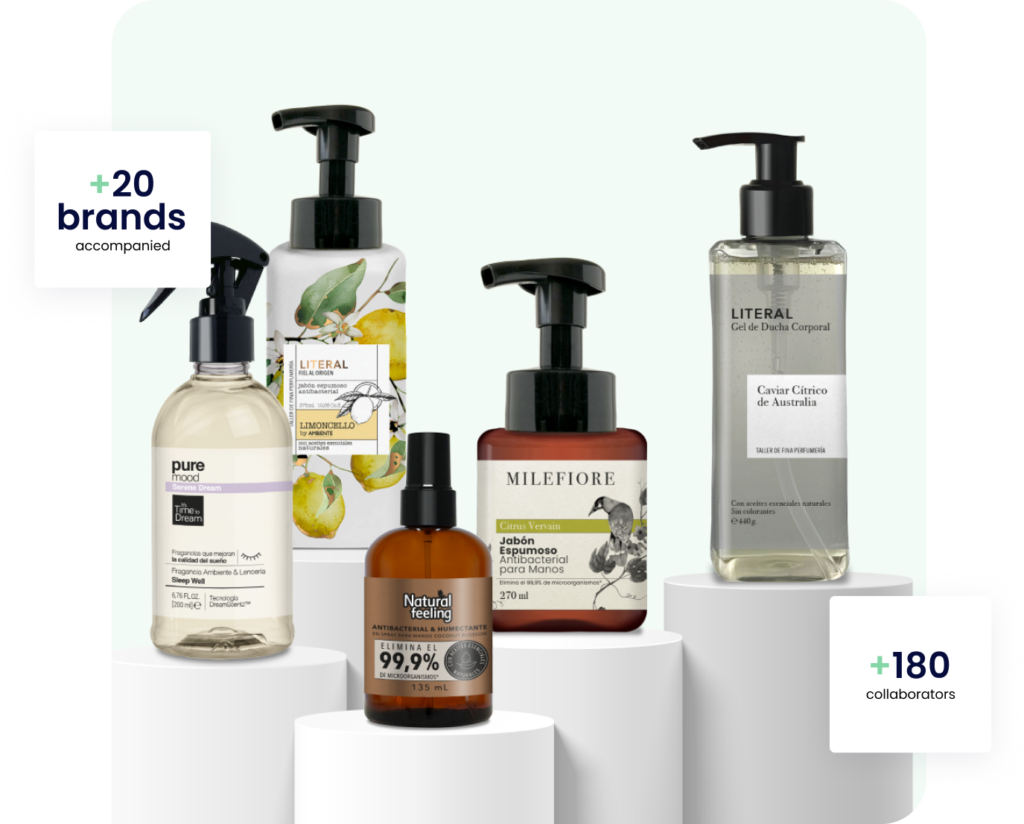 Products developed by Neroli: 20 brands accompanied and 180 colaborators